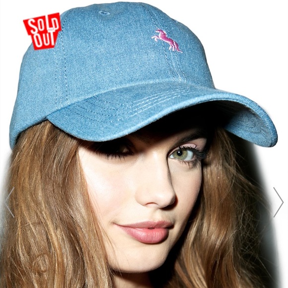 Unicorn Denim Hat - Picture 1 of 6
